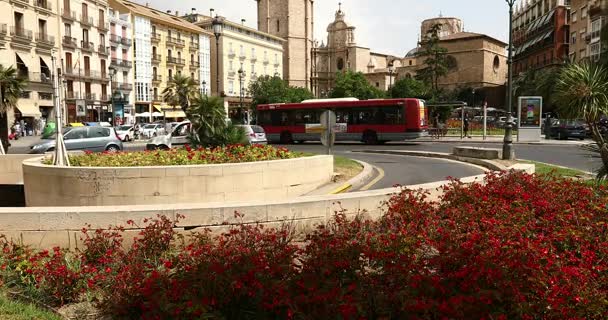 Miguelete Micalet Cathedral Reina Square Valencia July 21Th 2017 — Stock Video