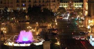 Plaza del Ayuntamiento Valencia İspanya'nın havadan görünümü City Center