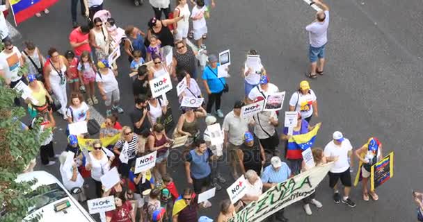 空中抗議 2017 月スペイン バレンシアでベネズエラ — ストック動画