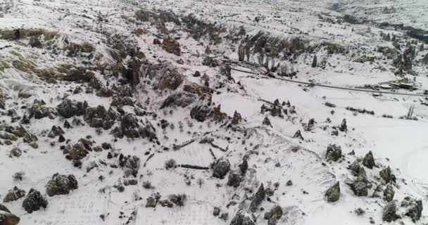 4K vue aérienne saison d'hiver de la Cappadoce 43 — Video