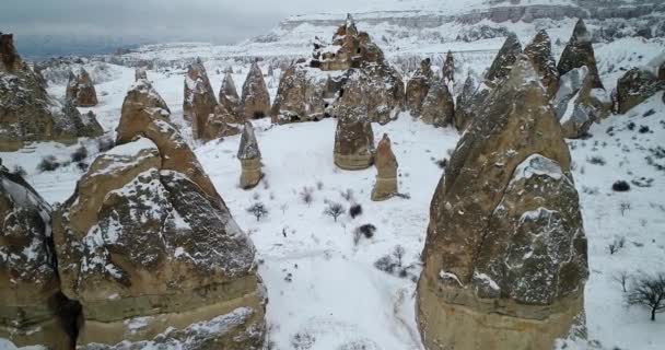 4K vue aérienne saison d'hiver de la Cappadoce 23 — Video