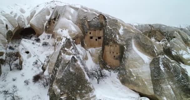 4K vue aérienne saison d'hiver de la Cappadoce 100 — Video