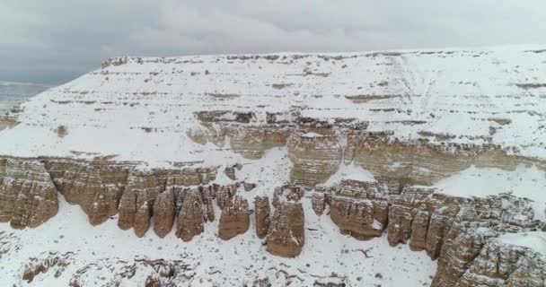 4 k timelapse hava manzara kış sezonu Kapadokya 92 — Stok video
