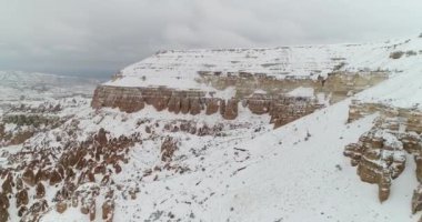 4 k timelapse hava manzara kış sezonu Kapadokya 63