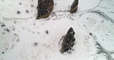 4 k hava manzara kış sezonu Kapadokya 61