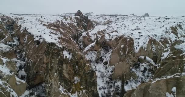 4K vue aérienne saison d'hiver de la Cappadoce 91 — Video