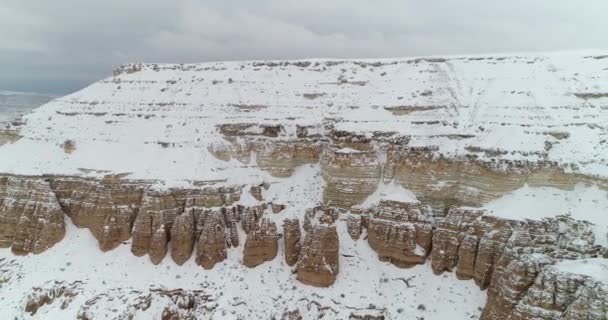 4K aerial view winter season of Cappadocia 88 — Stock Video