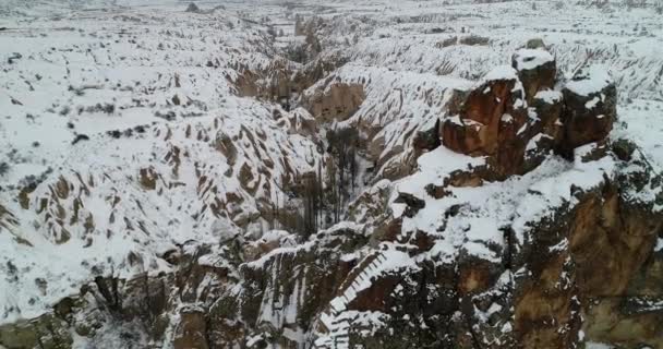 4K aerial view winter season of Cappadocia 67 — Stock Video