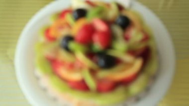 Taze meyve tart pasta jöle