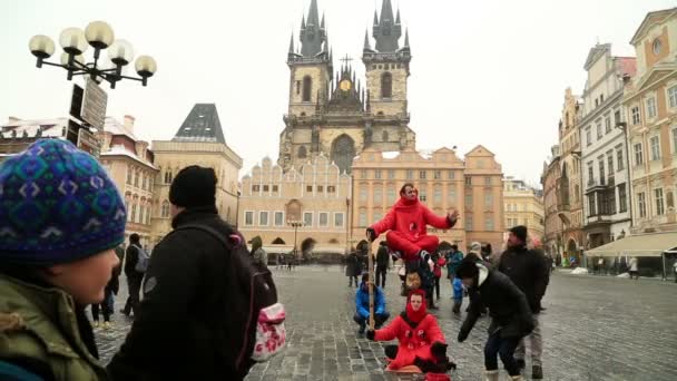 旧市街広場、プラハ、チェコ共和国 7 — ストック動画