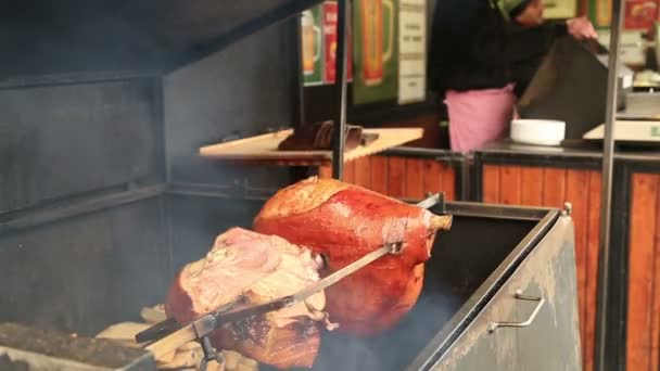 烤的猪肉 3 — 图库视频影像