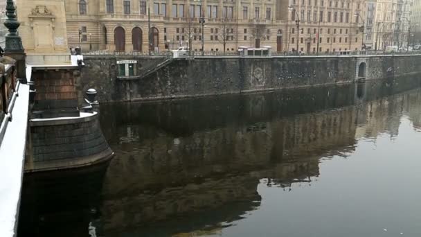Здание Национального Театра Праге Февраля 2017 — стоковое видео