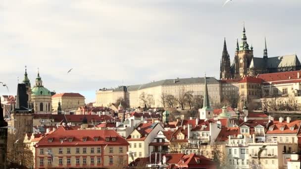 Vista panorâmica do centro histórico de Praga 2 — Vídeo de Stock