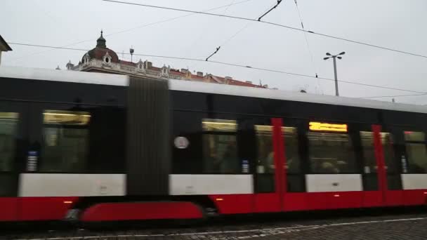 Traffic in city of Prague Time lapse — Stock Video