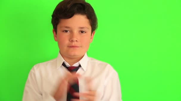 Young boy clapping — Stock Video