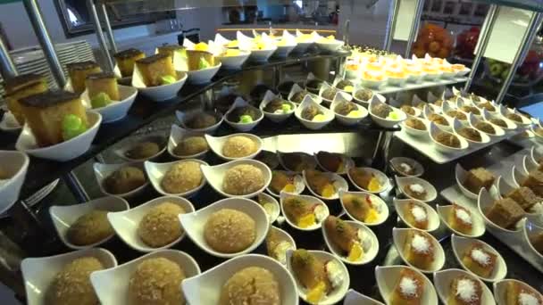 Delicious many different kinds of dessert 7 — Stock Video