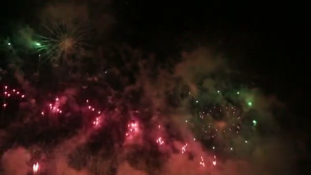 Fogos de artifício no porto de Valência, Espanha 2 — Vídeo de Stock