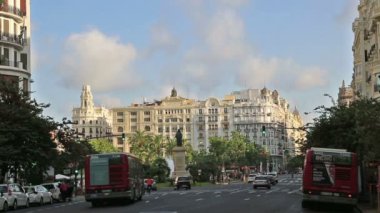 Şehir Merkezi Valencia Plaza del Ayuntamiento İspanya 07 Ağustos 2017