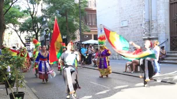 Bolivia carnival in Valencia 2 — Stock Video