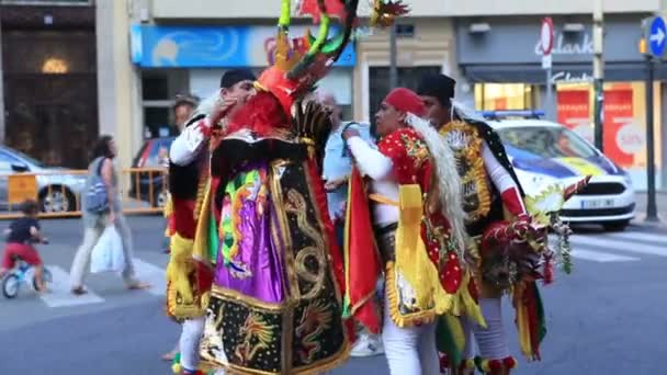 Bolivia carnival in Valencia 17 — Stock Video