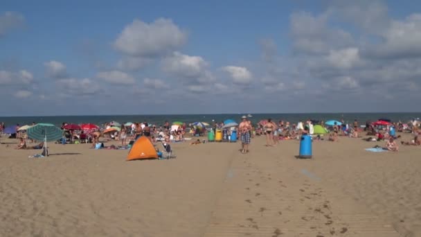 A view of Valencia beach 4 — Stock Video