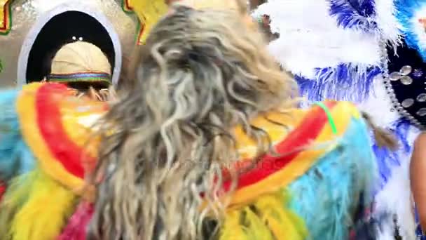 Боливийский карнавал в Валенсии 5 — стоковое видео