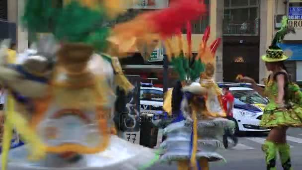 Bolivijský carnaval ve Valencii 10 — Stock video