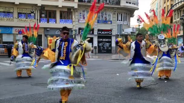 Carnaval boliviano em Valência 9 — Vídeo de Stock