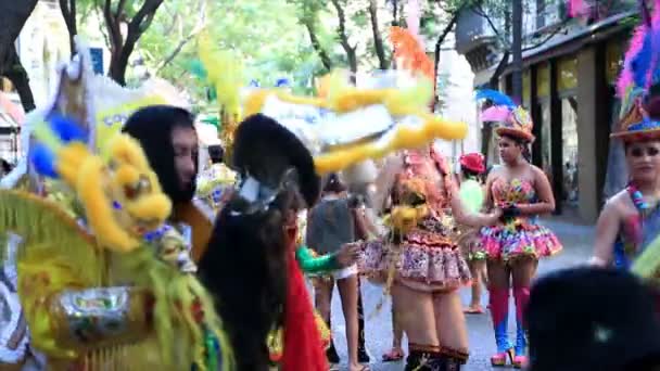 Valencia'da Bolivya carnaval — Stok video