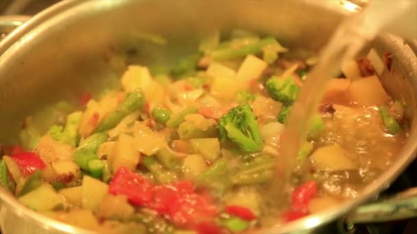 冷冻混合蔬菜煲 — 图库视频影像