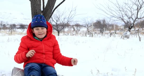 冬の休暇を楽しむ子 — ストック動画