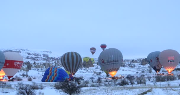 Heißluftballon in Kappadokien Türkei 8 — Stockvideo