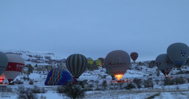 Balão de ar quente na Capadócia Turquia lapso de tempo 2 — Vídeo de Stock