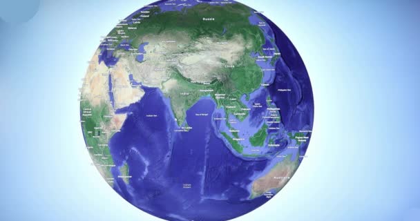 Globe Terrestre Avec Fond Bleu Tournant — Video