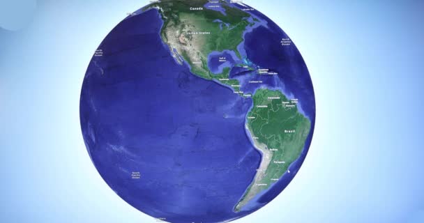 Globe Terrestre Avec Fond Bleu Tournant — Video