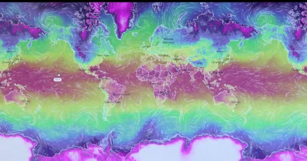 Weather Radar Digital Satellite Wind Map — Stock Video