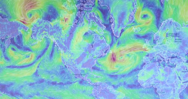 Weather Radar Digital Satellite Wind Map — Stock Video
