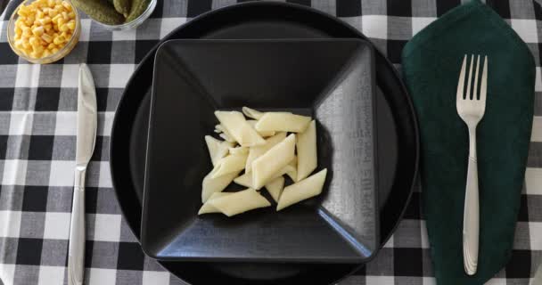 Tasty Pasta Penne Bolognese Tomato Sauce Stop Motion Animation — Stock Video