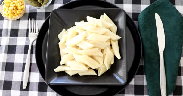 Вкусная Паста Болоньезским Томатным Соусом — стоковое видео