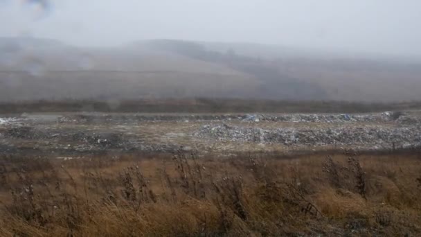 Landfill Site Big Heap Trash Dumping Ground Landfill — Stockvideo