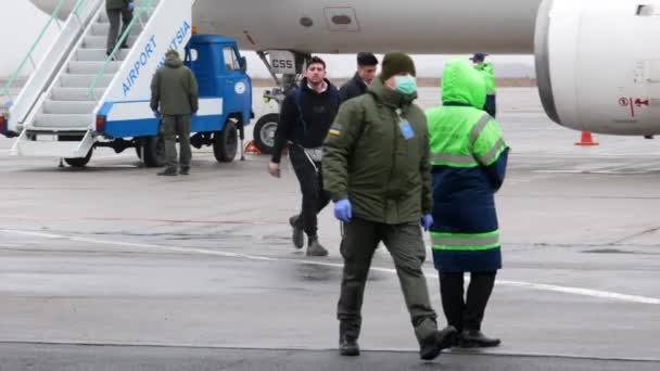 Vinnytsia Ukraine March 2020 Coronavirus Pandemic Prevention Coronavirus Airport Hasidim — Stock Video