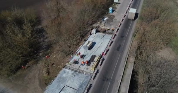 Vinnytsia Ukraine Kwiecień 2020 Naprawa Autostrady Naprawa Drogi Asfaltowej Odcinek — Wideo stockowe