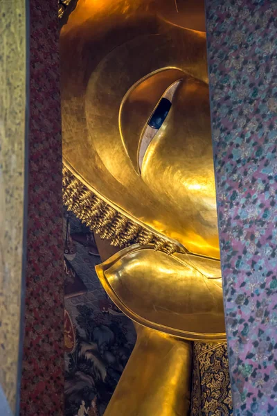 Liegender Buddha bei wat po, bangkok thailand — Stockfoto