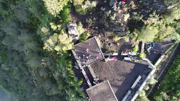 Aerial view flight over Cemoro Lawang, — Stock Video