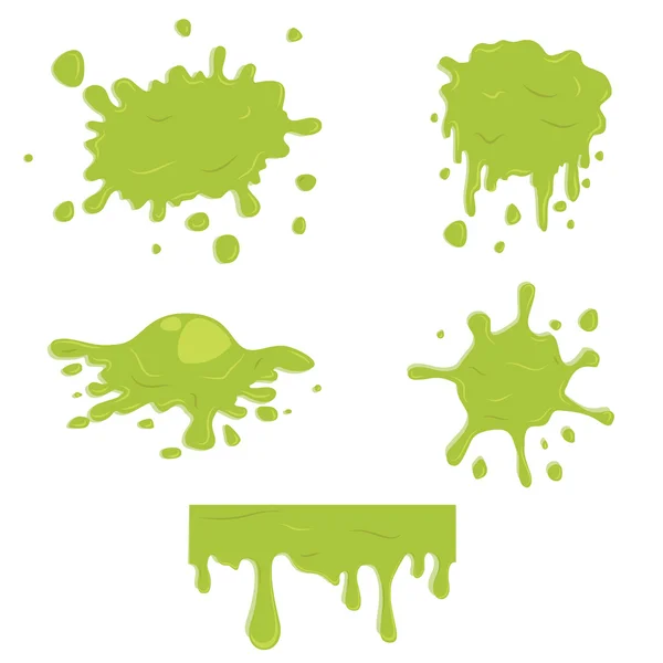 Simple green slime set. — Stock Vector