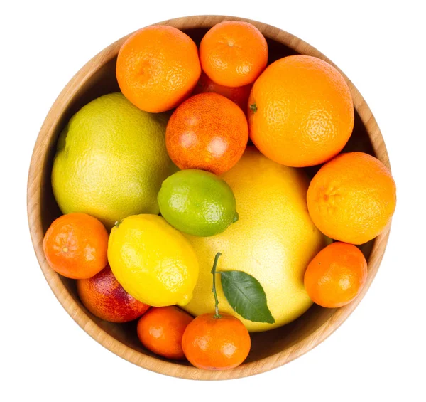 Isolated citrus fruits. Grapefruit, orange, lemon, lime and tang — Stock Photo, Image