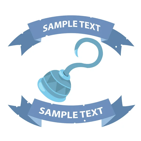 Гак-рука. Кліпарт на піратську тему. Ілюстрація для дизайну зі стрічковим банером . — стоковий вектор