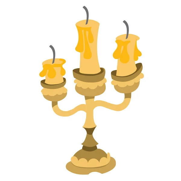 Kerzenständer auf drei Kerzen — Stockvektor