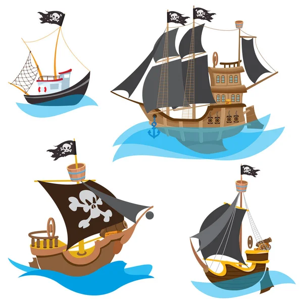 Various types of ships — Stock Vector