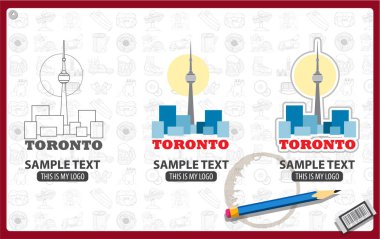 Toronto manzarası logolar seti 